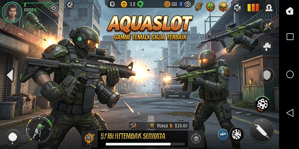 Tampilan antarmuka AQUASLOT yang dinamis dan menarik.