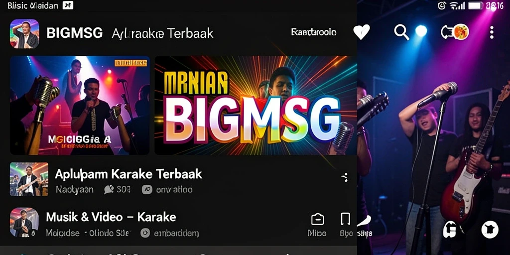 Antarmuka aplikasi BIGMSG yang intuitif dan menarik untuk Karaoke.