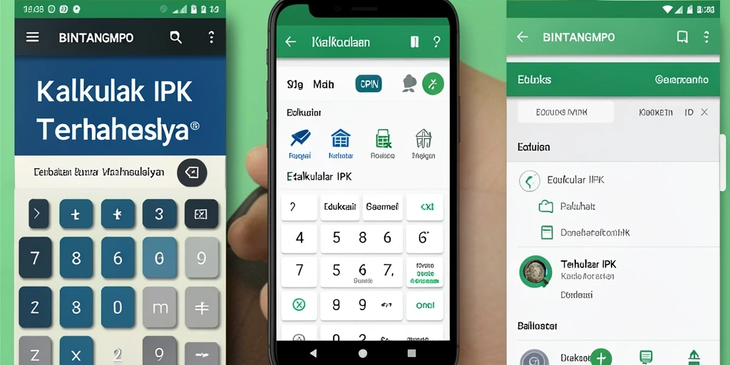 Screenshot BINTANGMPO menunjukkan antarmuka sederhana untuk menghitung IPK.