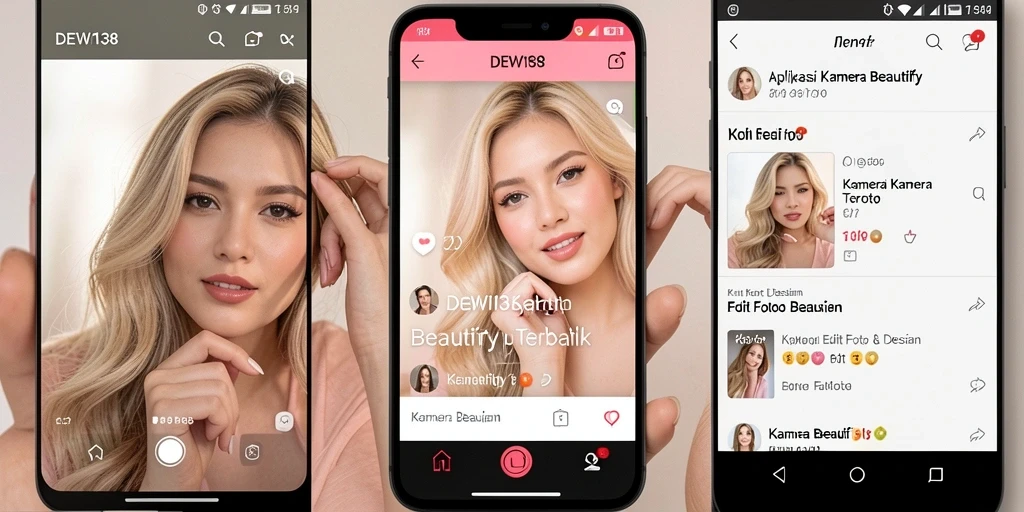 Antarmuka DEWI138 dengan fitur Kamera Beautify yang mudah digunakan.