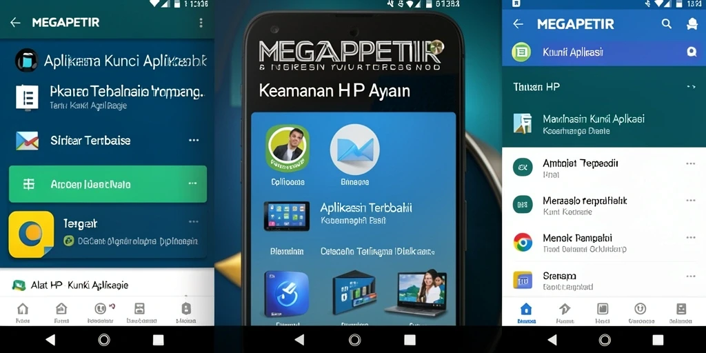 Antarmuka <strong>MEGAPETIR</strong> yang sederhana dan fungsional untuk kunci aplikasi.