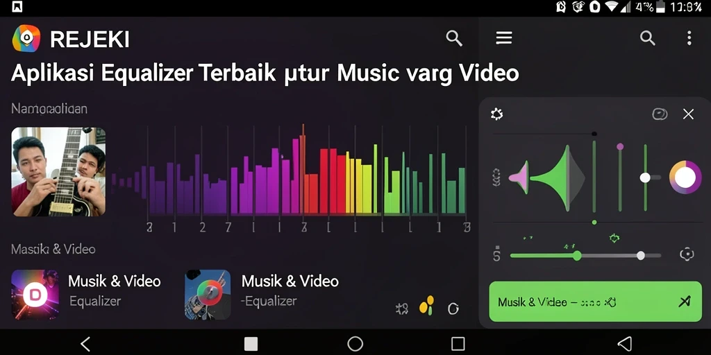 Tampilan antarmuka aplikasi Equalizer REJEKI yang menawan.