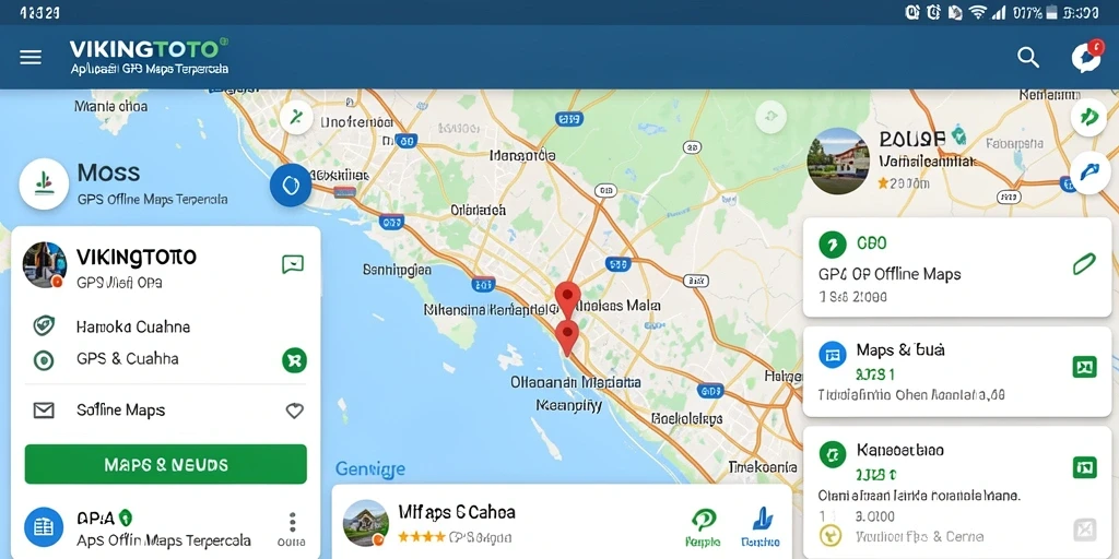 Antarmuka menarik dan fungsional dari aplikasi GPS Offline Maps.
